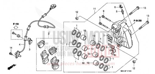 MACHOIRE DE FREIN AVANT D. VFR1200FC de 2012